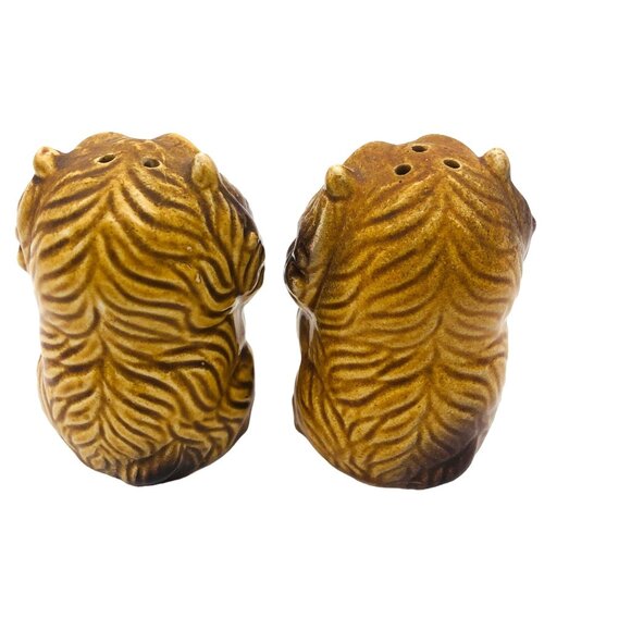 Vtg Ceramic Anthropomorphic Puppy Dog Salt & Pepper Shakers Googly Eyes Japan - Picture 3 of 7